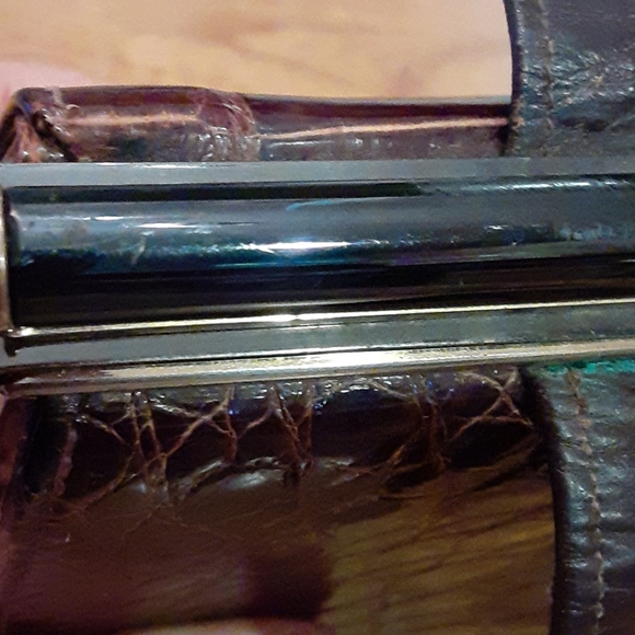 Vtg Real Alligator  Brown Kelly Handbag purse - Picture 13 of 16